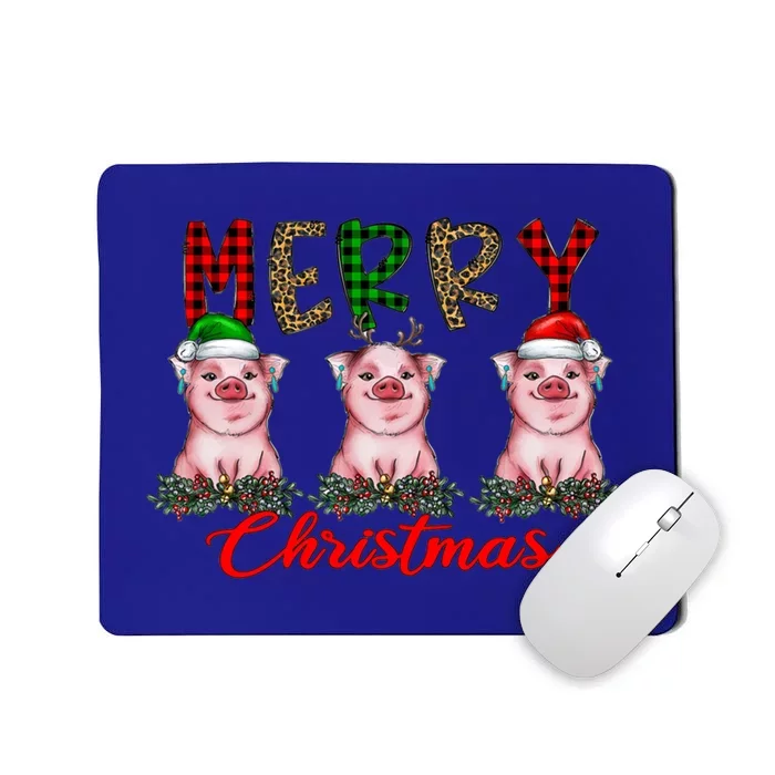 Funny Merry Christmas Pig Farming Farmer Pig Xmas Pig Lover Gift Mousepad