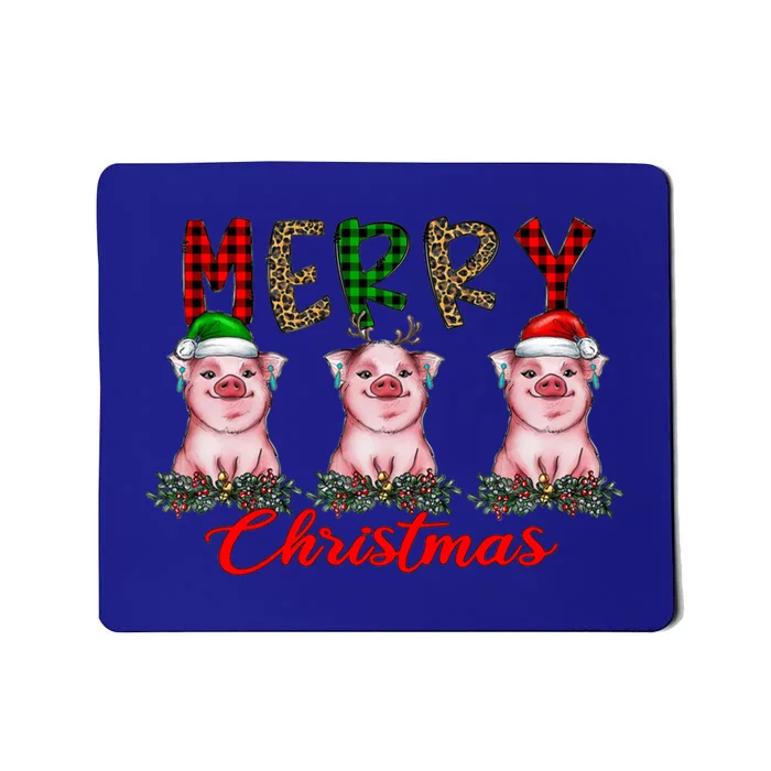 Funny Merry Christmas Pig Farming Farmer Pig Xmas Pig Lover Gift Mousepad