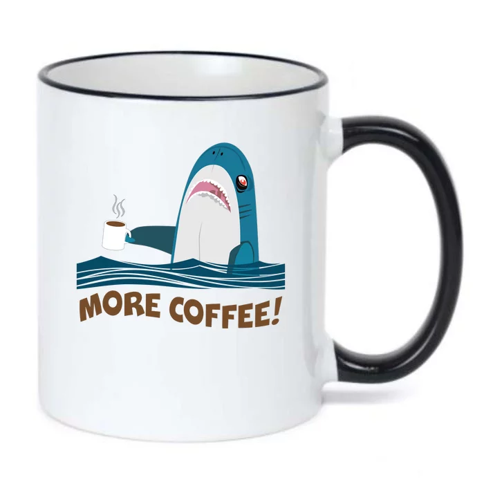 Funny More Coffee Shark Black Color Changing Mug