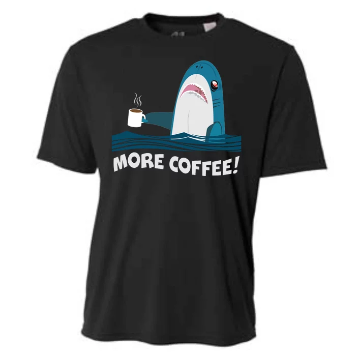 Funny More Coffee Shark Cooling Performance Crew T-Shirt