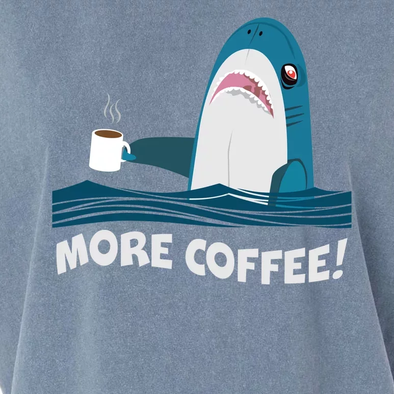 Funny More Coffee Shark Garment-Dyed Women's Muscle Tee