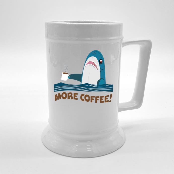 Funny More Coffee Shark Front & Back Beer Stein