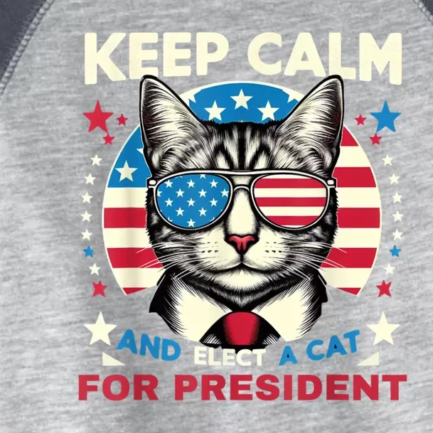 Funny My Cat For President 2024 Political Election Vote 2024 Toddler Fine Jersey T-Shirt