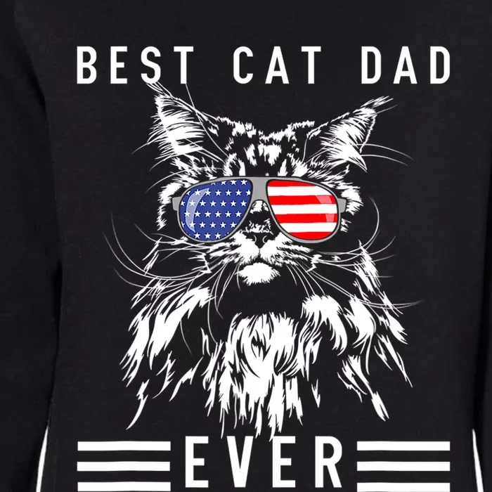 Funny Maine Coon Cat Best Cat Dad Ever Funny Cat Maine Coon Womens California Wash Sweatshirt