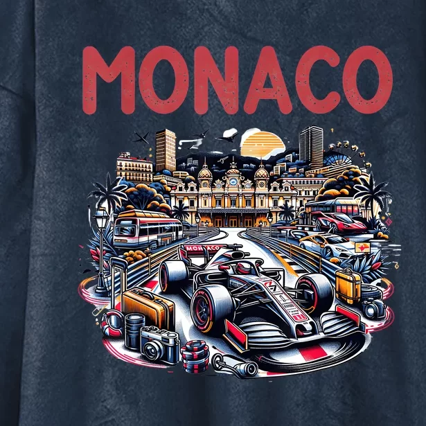 Formula Monaco City Monte Carlo Circuit Racetrack Travel Hooded Wearable Blanket