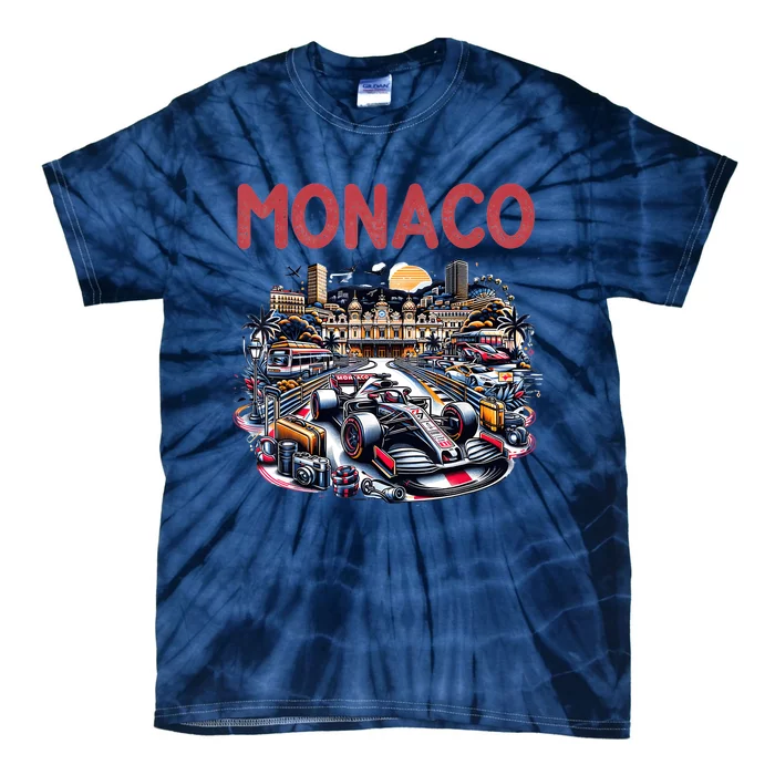 Formula Monaco City Monte Carlo Circuit Racetrack Travel Tie-Dye T-Shirt