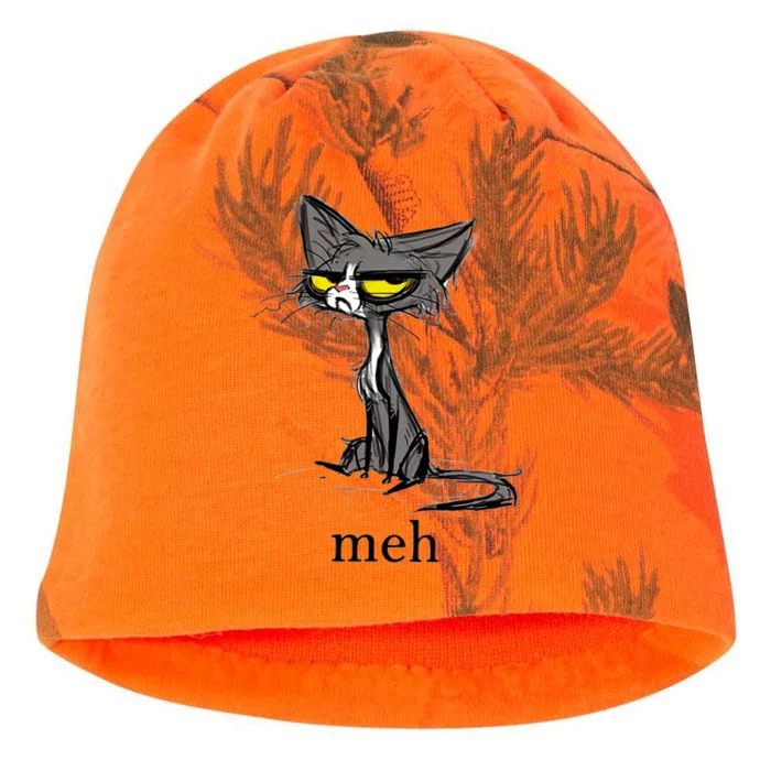 Funny Meh Cat Gift For Cat Lovers Kati - Camo Knit Beanie