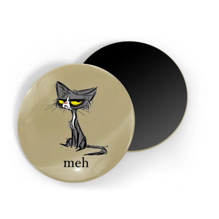 Funny Meh Cat Gift For Cat Lovers Magnet