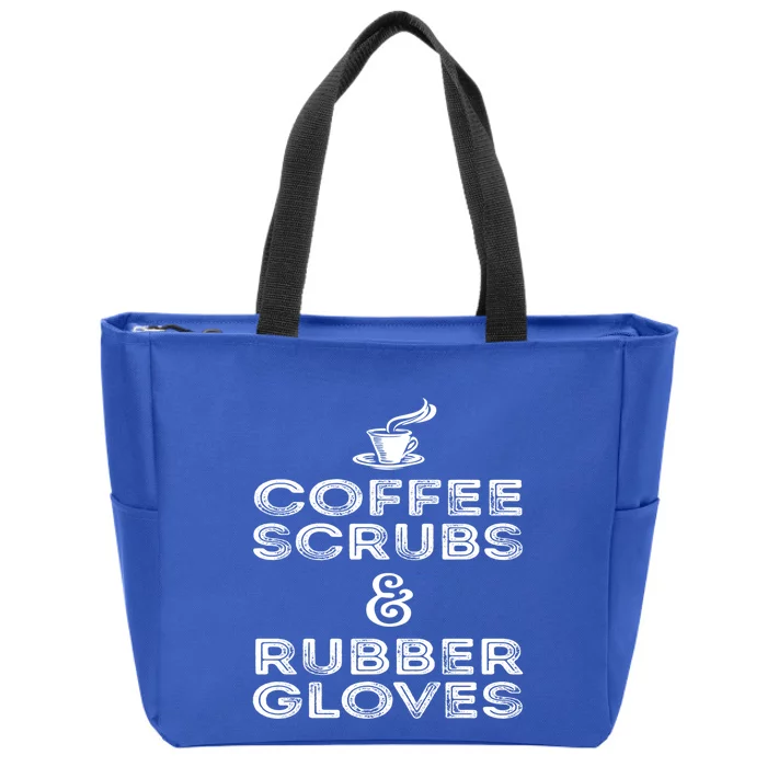 Funny Medical : Coffee Scrubs And Rubber Gloves Gift Zip Tote Bag