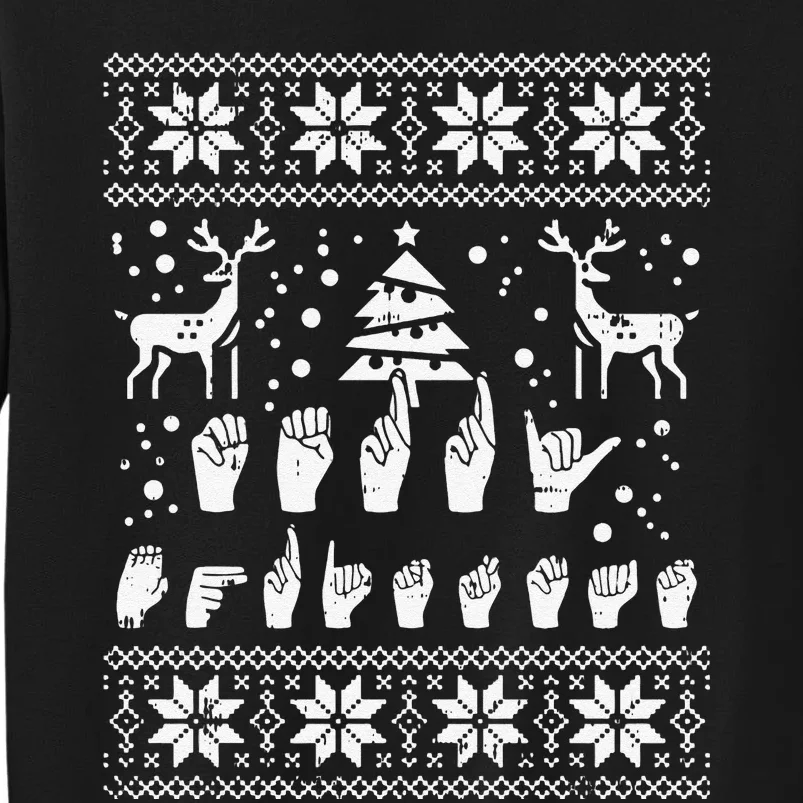 Funny Merry Christmas Sign Language Asl Deaf Ugly Christmas Gift Sweatshirt