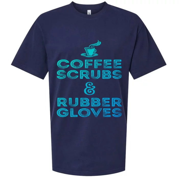 Funny Medical : Coffee Scrubs And Rubber Gloves Gift Sueded Cloud Jersey T-Shirt