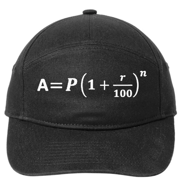 Funny Minimalist Compound Interest Formula Investor Trader 7-Panel Snapback Hat