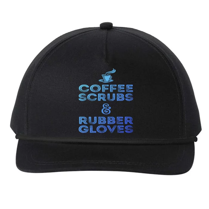 Funny Medical : Coffee Scrubs And Rubber Gloves Gift Snapback Five-Panel Rope Hat