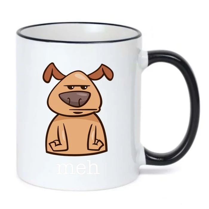 Funny Meh Dog Gift For Dog Lovers Black Color Changing Mug