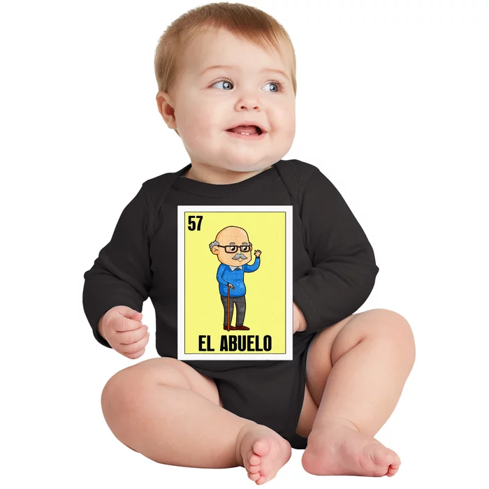 Funny Mexican Design For Grandpa El Abuelo Baby Long Sleeve Bodysuit