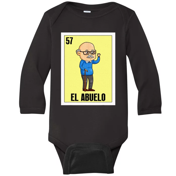 Funny Mexican Design For Grandpa El Abuelo Baby Long Sleeve Bodysuit