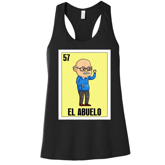 Funny Mexican Design For Grandpa El Abuelo Women's Racerback Tank