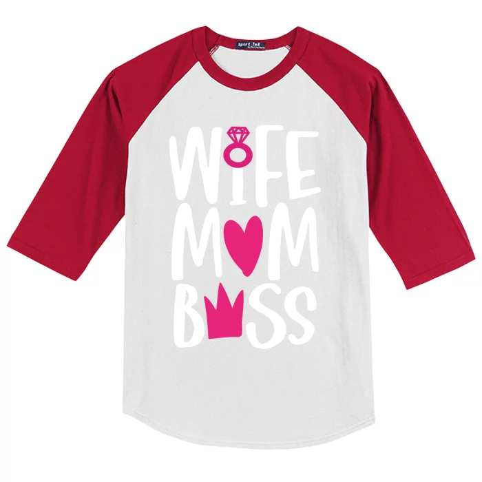 Funny Mothers Day Wife Mom Boss Great Gift Cute Gift Kids Colorblock Raglan Jersey