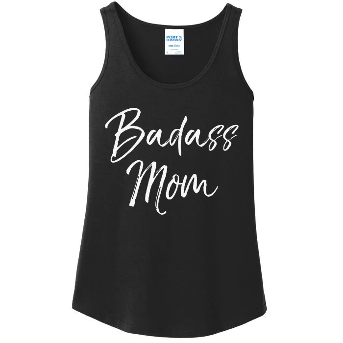 Funny Mother's Day Gift For Cussing Mommas Cute Badass Mom Ladies Essential Tank