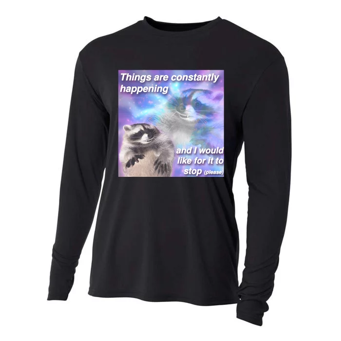 Funny Meme Dark Humor Cooling Performance Long Sleeve Crew