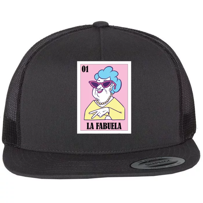 Funny Mexican Design For Grandma La Fabuela Flat Bill Trucker Hat