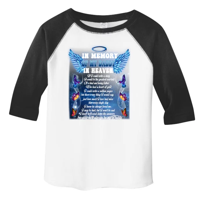 For My Daddy Lives In Heaven Daughter Son Missed Their Dad Gift Toddler Fine Jersey T-Shirt