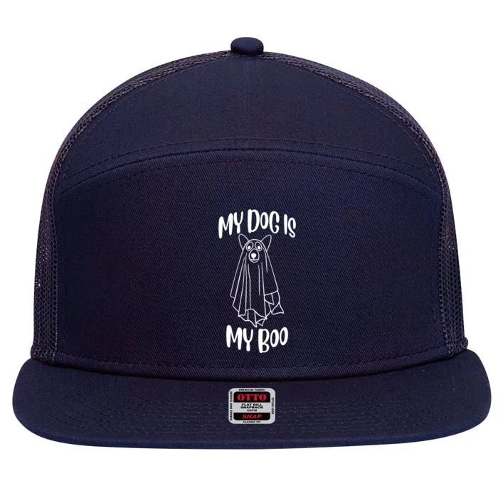 Funny My Dog Is My Boo For Dog Lover Funny Gift 7 Panel Mesh Trucker Snapback Hat