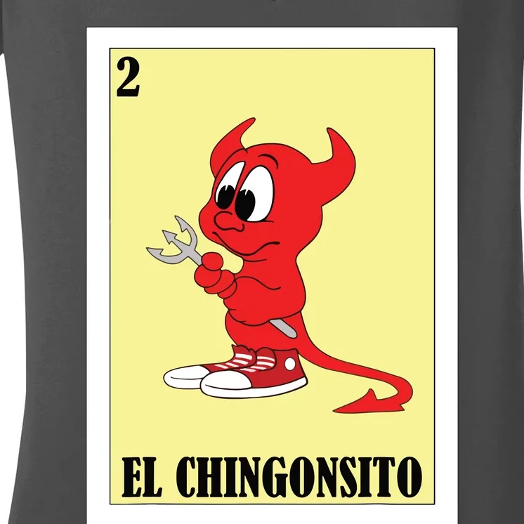 Funny Mexican Design For Kids El Chingonsito Women's V-Neck T-Shirt