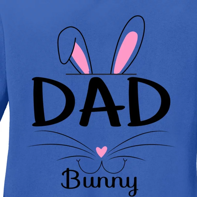 Family Matching Dad Bunny Graphic Easter Costume Dad Great Gift Ladies Long Sleeve Shirt