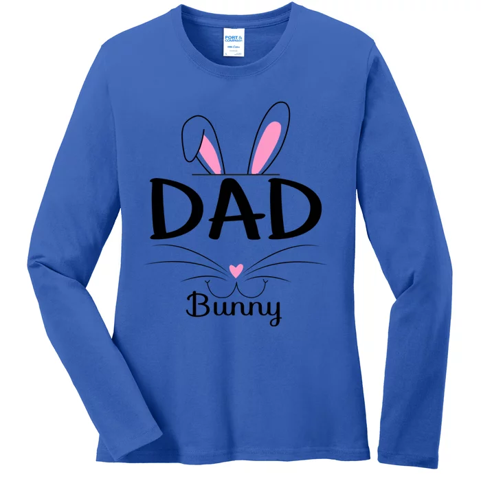 Family Matching Dad Bunny Graphic Easter Costume Dad Great Gift Ladies Long Sleeve Shirt