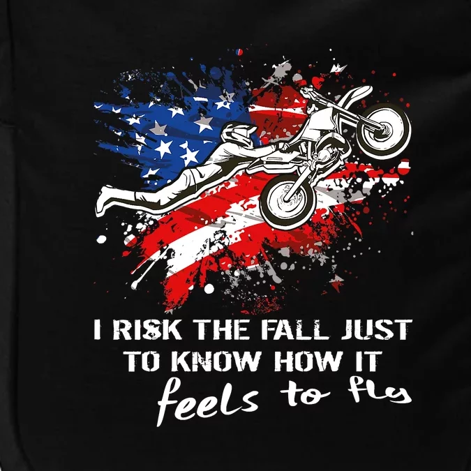 Funny Motocross Dirtbike Motorcycle MX Us Flag Impact Tech Backpack