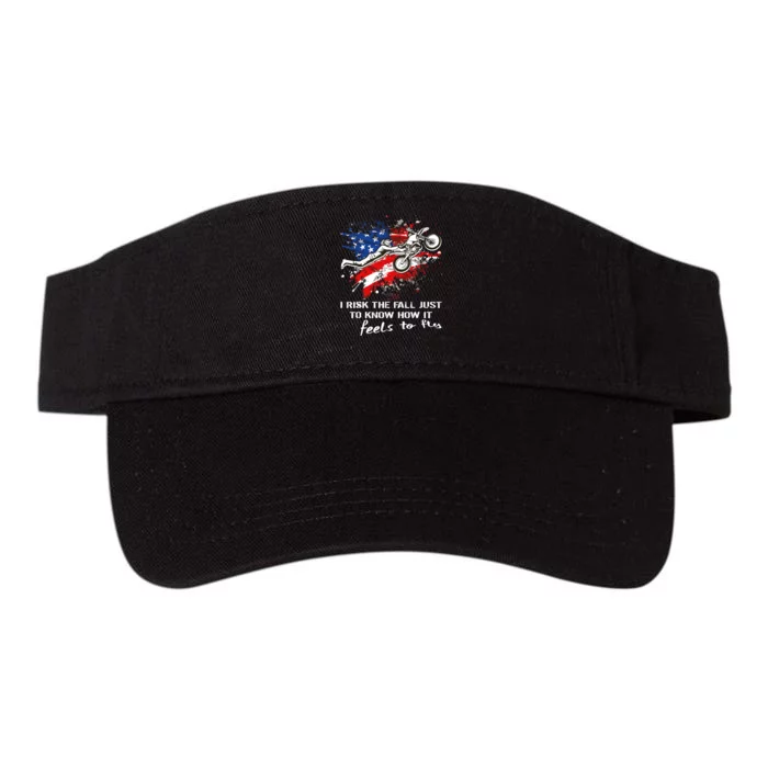 Funny Motocross Dirtbike Motorcycle MX Us Flag Valucap Bio-Washed Visor