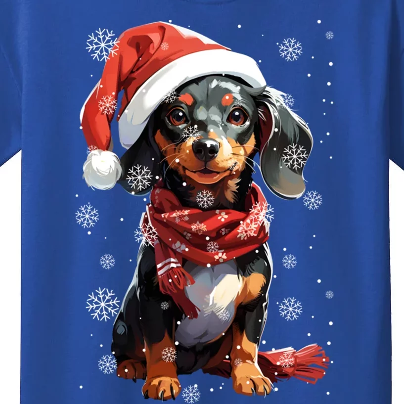 Funny Merry Doxie Christmas Dachshund Xmas Pajama Gift Kids T-Shirt