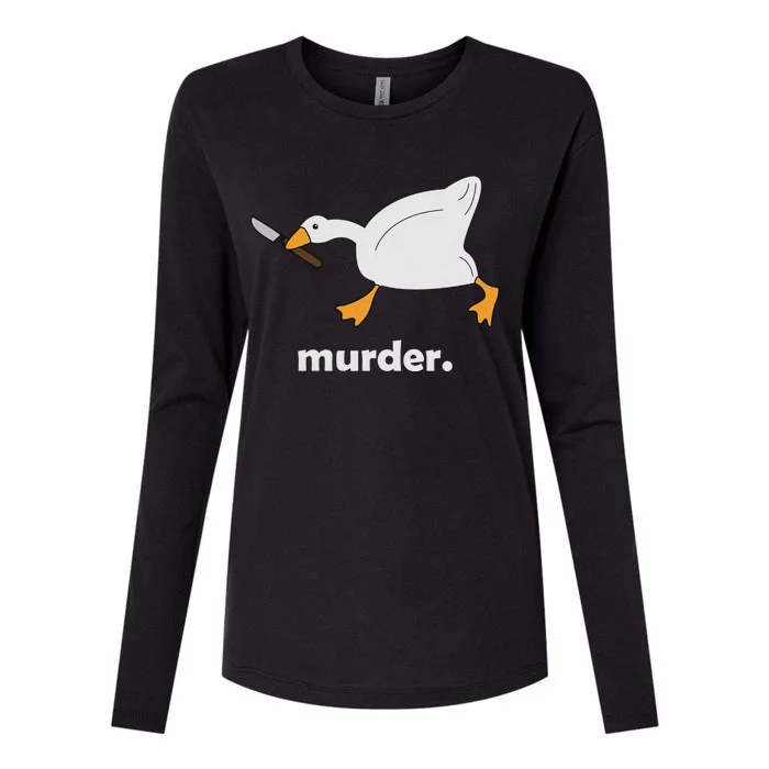 Funny Murder Duck Animal Meme Womens Cotton Relaxed Long Sleeve T-Shirt