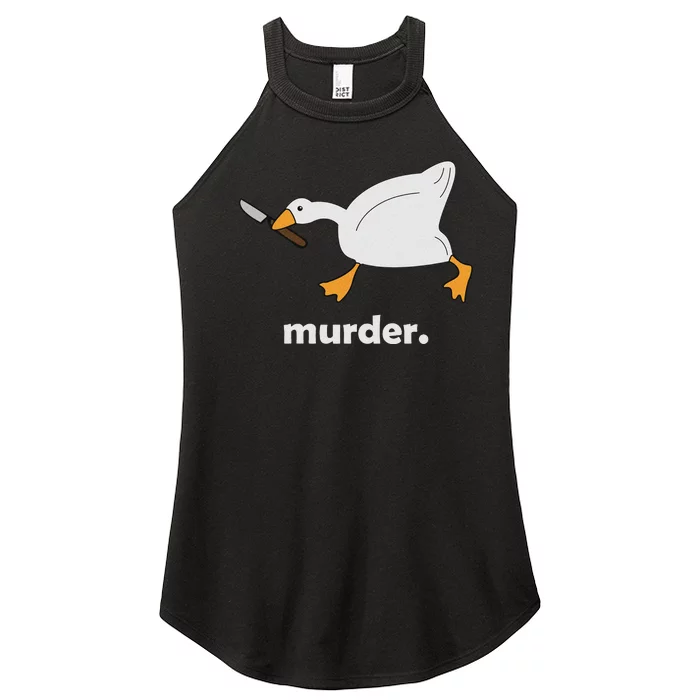 Funny Murder Duck Animal Meme Women’s Perfect Tri Rocker Tank