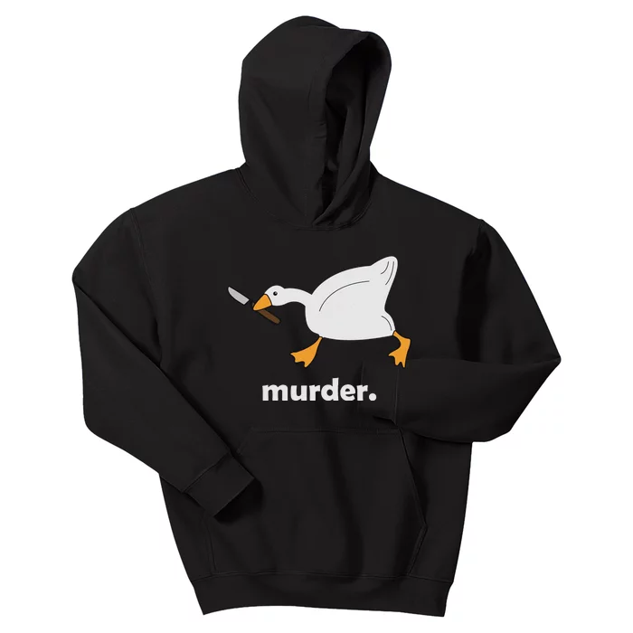 Funny Murder Duck Animal Meme Kids Hoodie