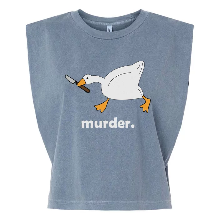 Funny Murder Duck Animal Meme Garment-Dyed Women's Muscle Tee