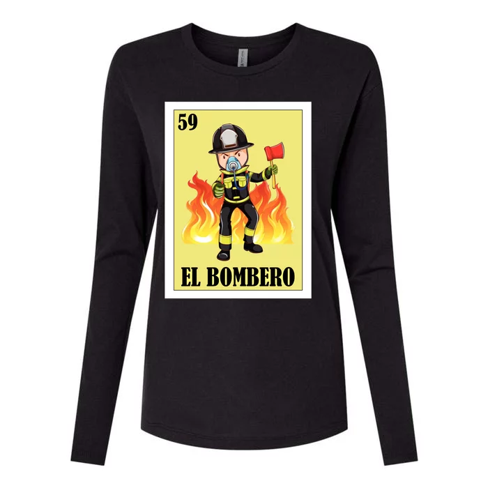 Funny Mexican Design For Fire El Bombero Gift Womens Cotton Relaxed Long Sleeve T-Shirt