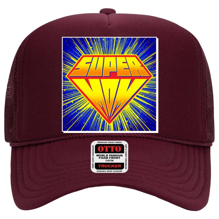 Funny Mother's Day Super Mom Pop Art Comic Panel High Crown Mesh Trucker Hat