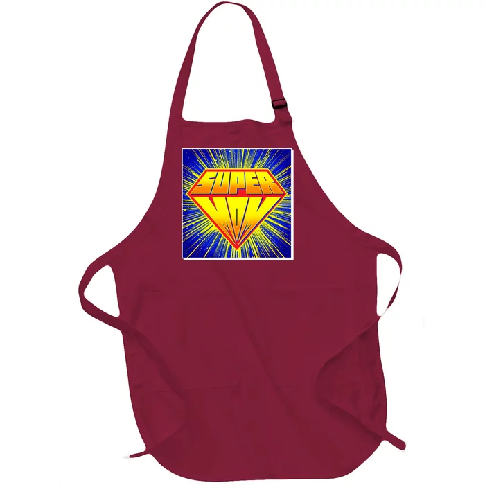 Funny Mother's Day Super Mom Pop Art Comic Panel Full-Length Apron With Pocket