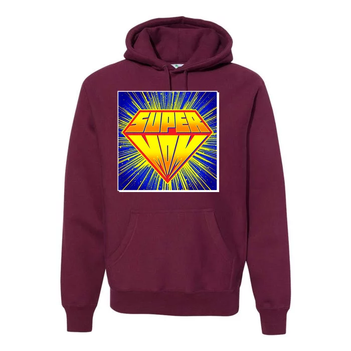 Funny Mother's Day Super Mom Pop Art Comic Panel Premium Hoodie