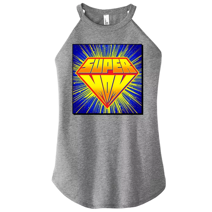 Funny Mother's Day Super Mom Pop Art Comic Panel Women’s Perfect Tri Rocker Tank