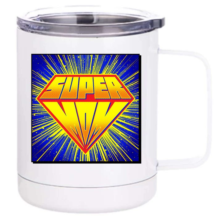 Funny Mother's Day Super Mom Pop Art Comic Panel Front & Back 12oz Stainless Steel Tumbler Cup