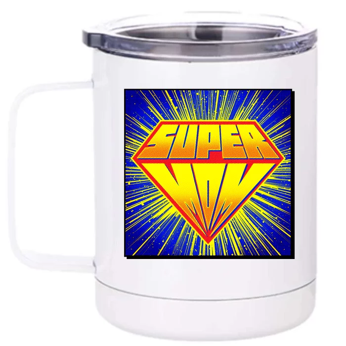 Funny Mother's Day Super Mom Pop Art Comic Panel Front & Back 12oz Stainless Steel Tumbler Cup