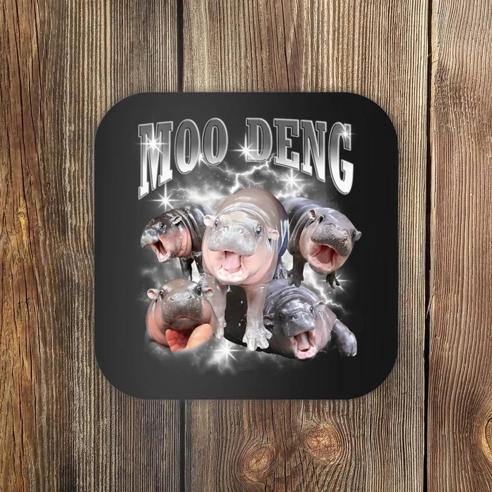 Funny Moo Deng Kawaii Pygmy Hippo Cute Zoo Animal Lover Coaster