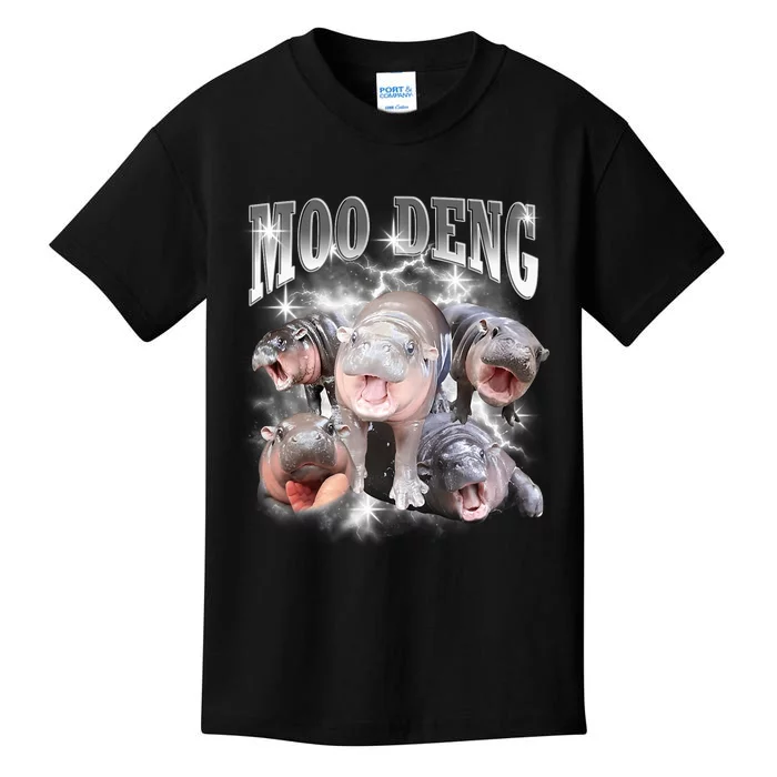 Funny Moo Deng Kawaii Pygmy Hippo Cute Zoo Animal Lover Kids T-Shirt