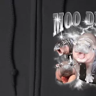 Funny Moo Deng Kawaii Pygmy Hippo Cute Zoo Animal Lover Full Zip Hoodie