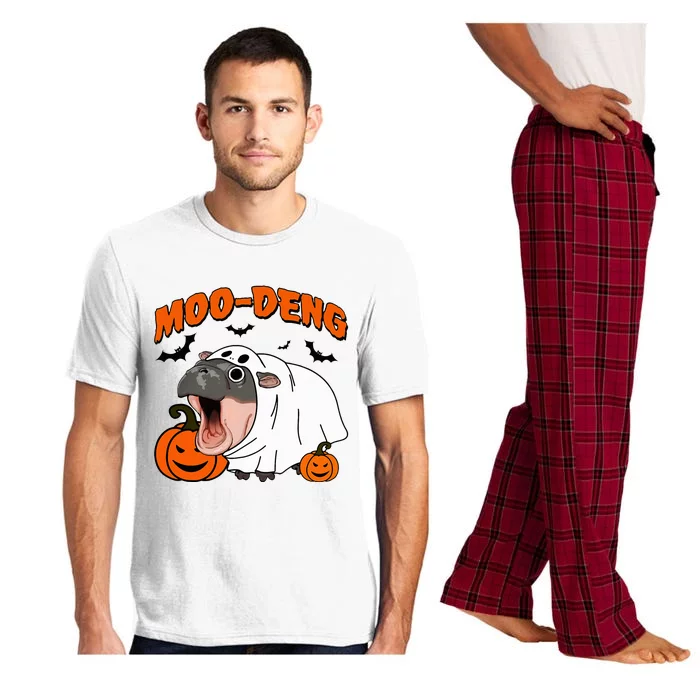 Funny Moo Deng Halloween Boo Ghost Costume Moodeng Pajama Set