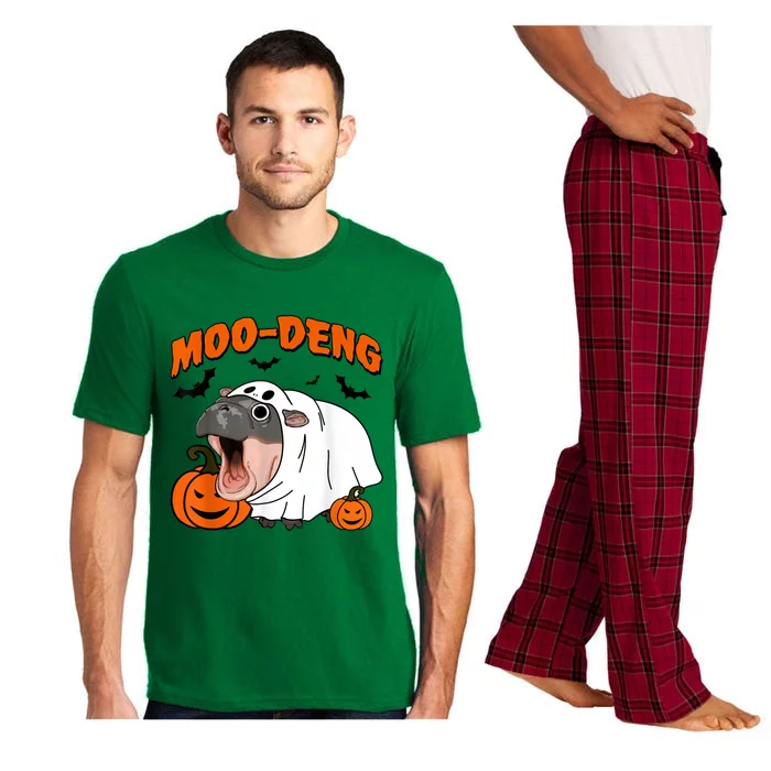 Funny Moo Deng Halloween Boo Ghost Costume Moodeng Lover Pajama Set