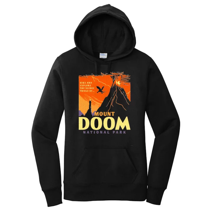 Funny Mount Doom National Park Classic Vintage Hiking Women's Pullover Hoodie